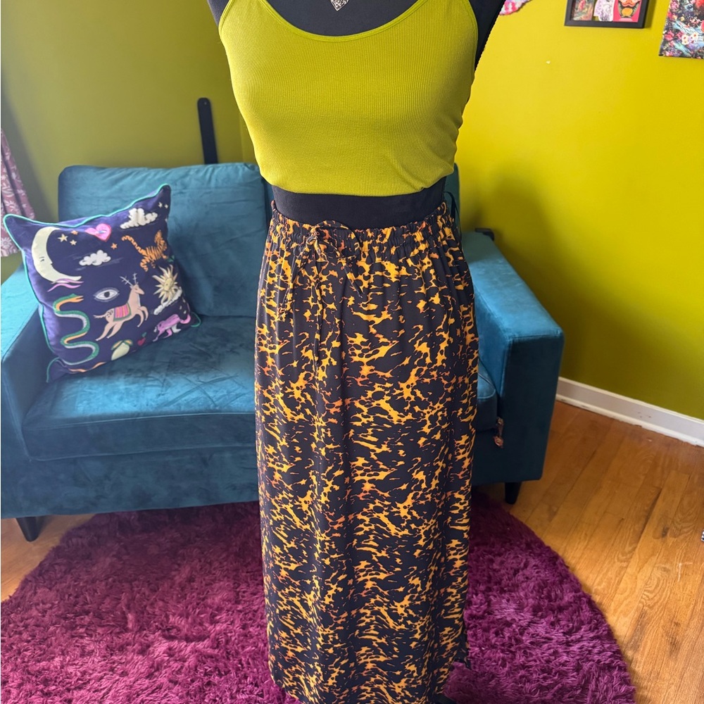 ONLY Tortoiseshell midi skirt